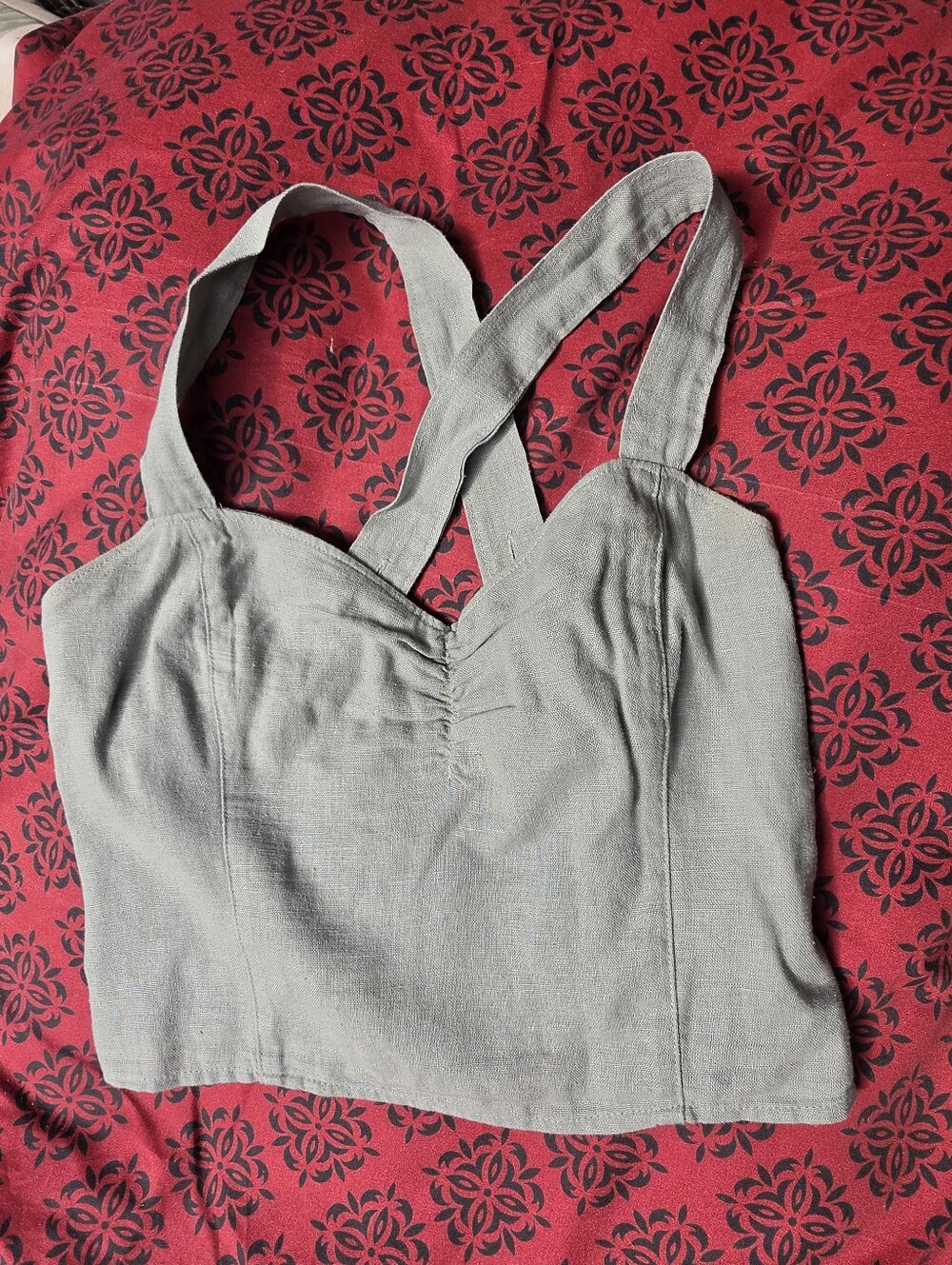 Linen Blend Tank Top Small
